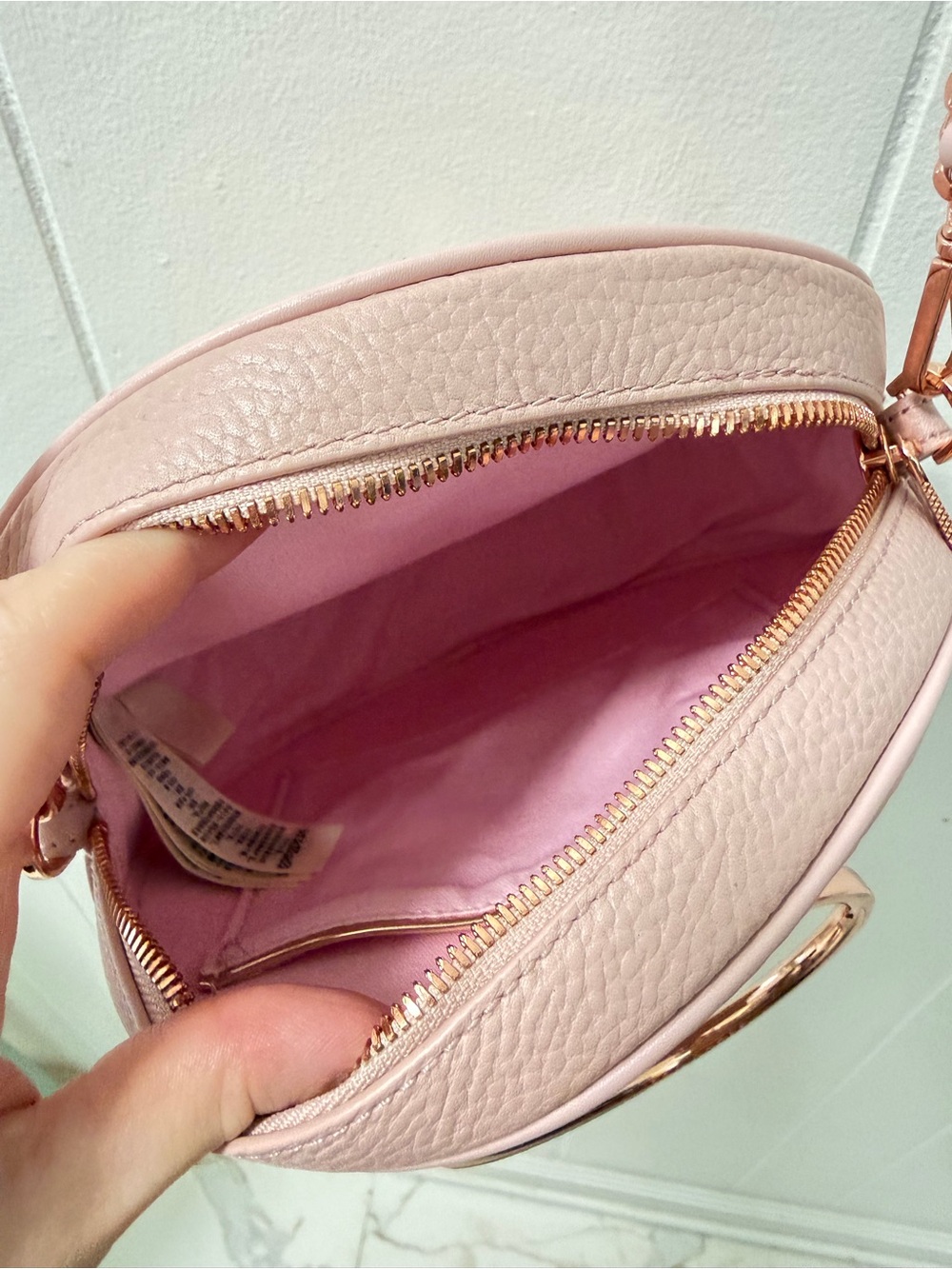 Ted Baker Blush Pink Round Crossbody with Rose-Gold Ring - Picture 5 of 6